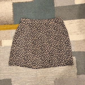 BCBG nude polka dot mini skirt